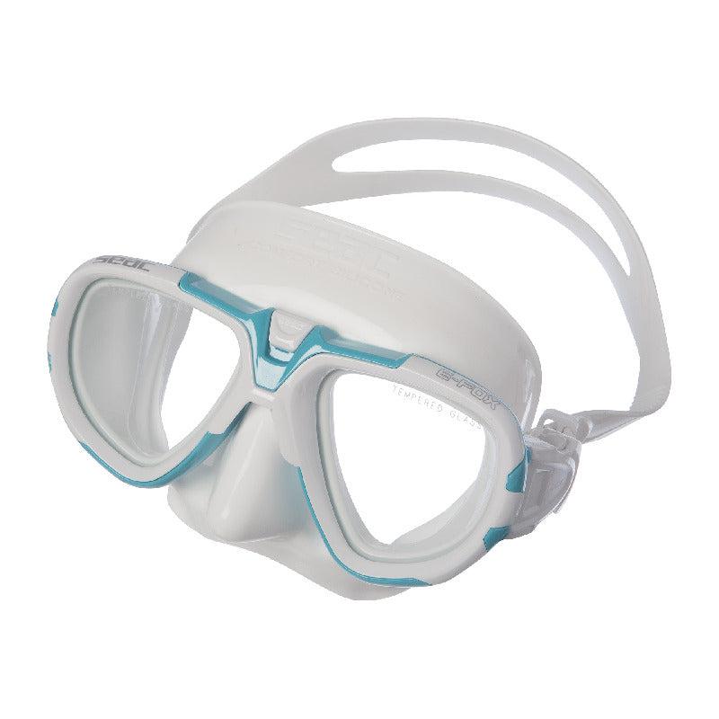 Seac Fox Professional Diving Mask-White/Aquamarine