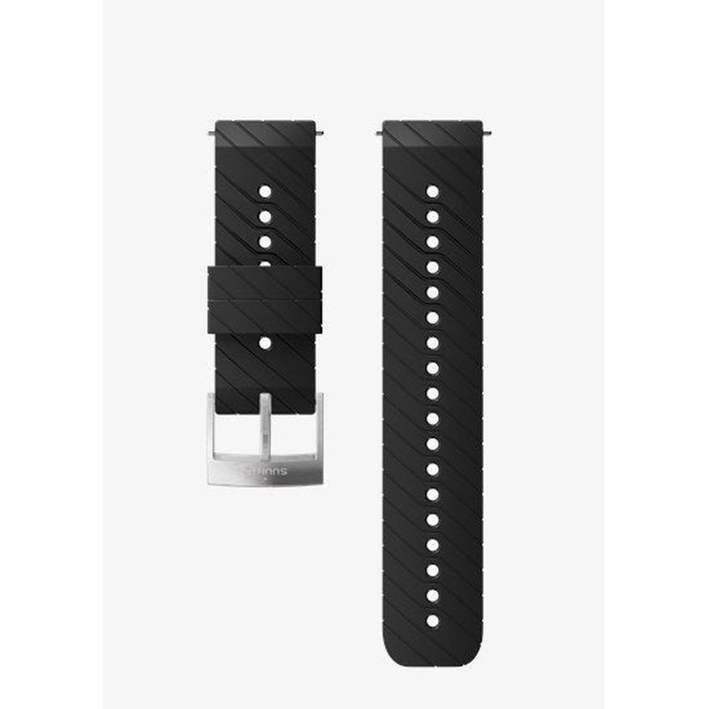 Suunto 24 MM Athletic 3 Silicone Strap (Non Dive)-BLACK/STEEL
