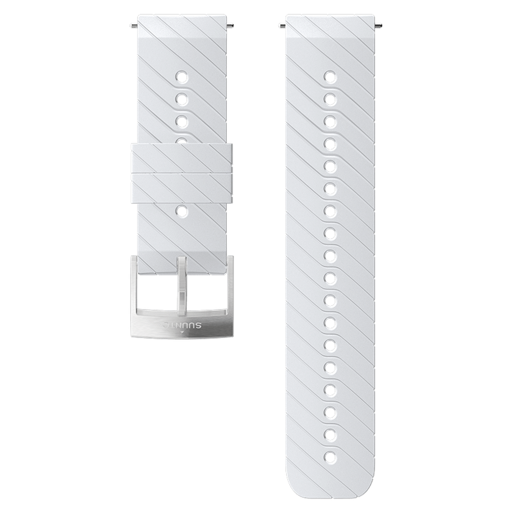 Suunto 24 MM Athletic 3 Silicone Strap (Non Dive)-WHITE/STEEL