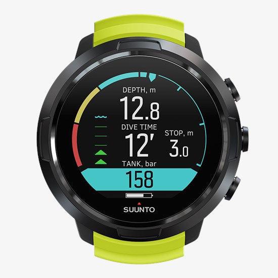 Suunto D5 Wrist Dive Computer with USB Cable-Black Lime