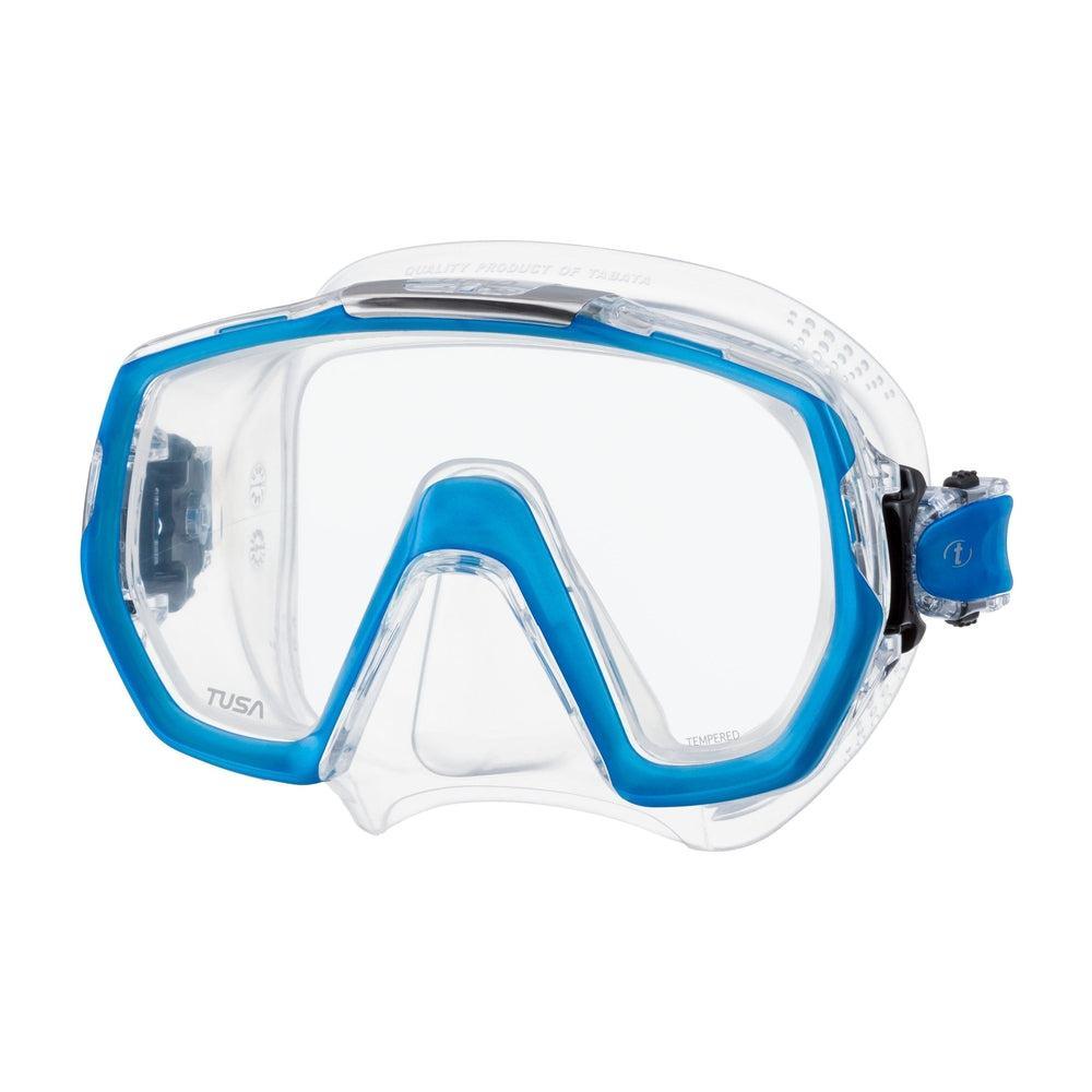 Tusa Freedom Elite Single Lens Scuba Diving Mask-Fish Tail Blue