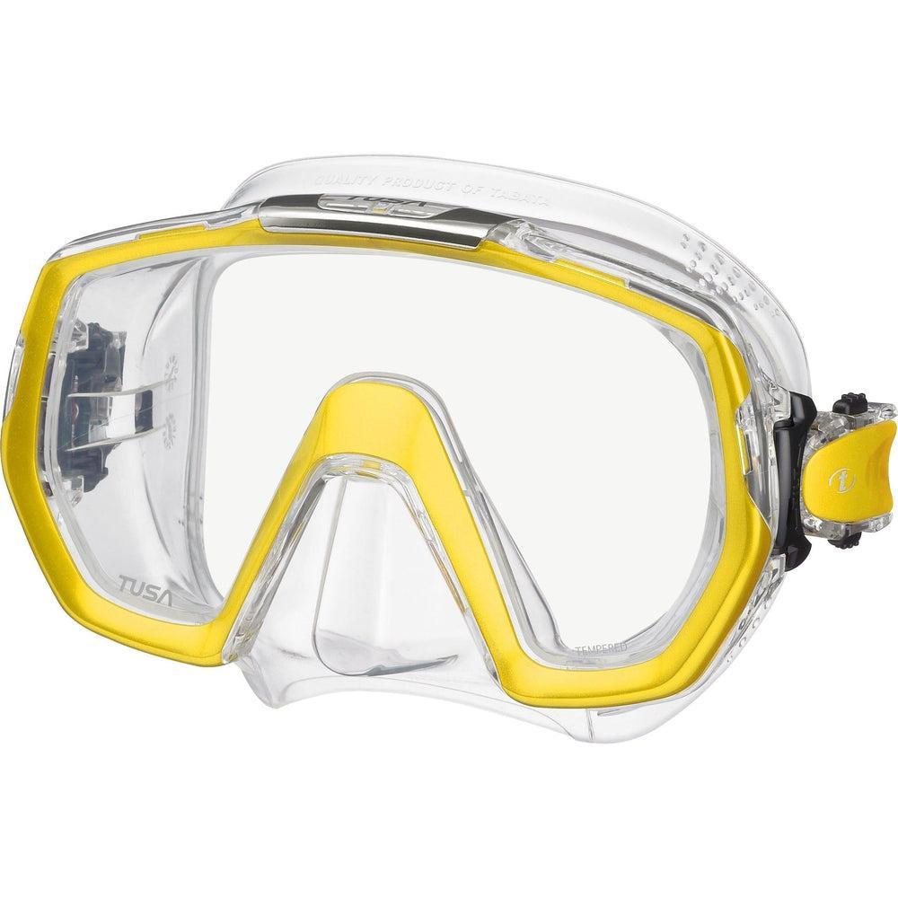 Tusa Freedom Elite Single Lens Scuba Diving Mask-Moon Gold