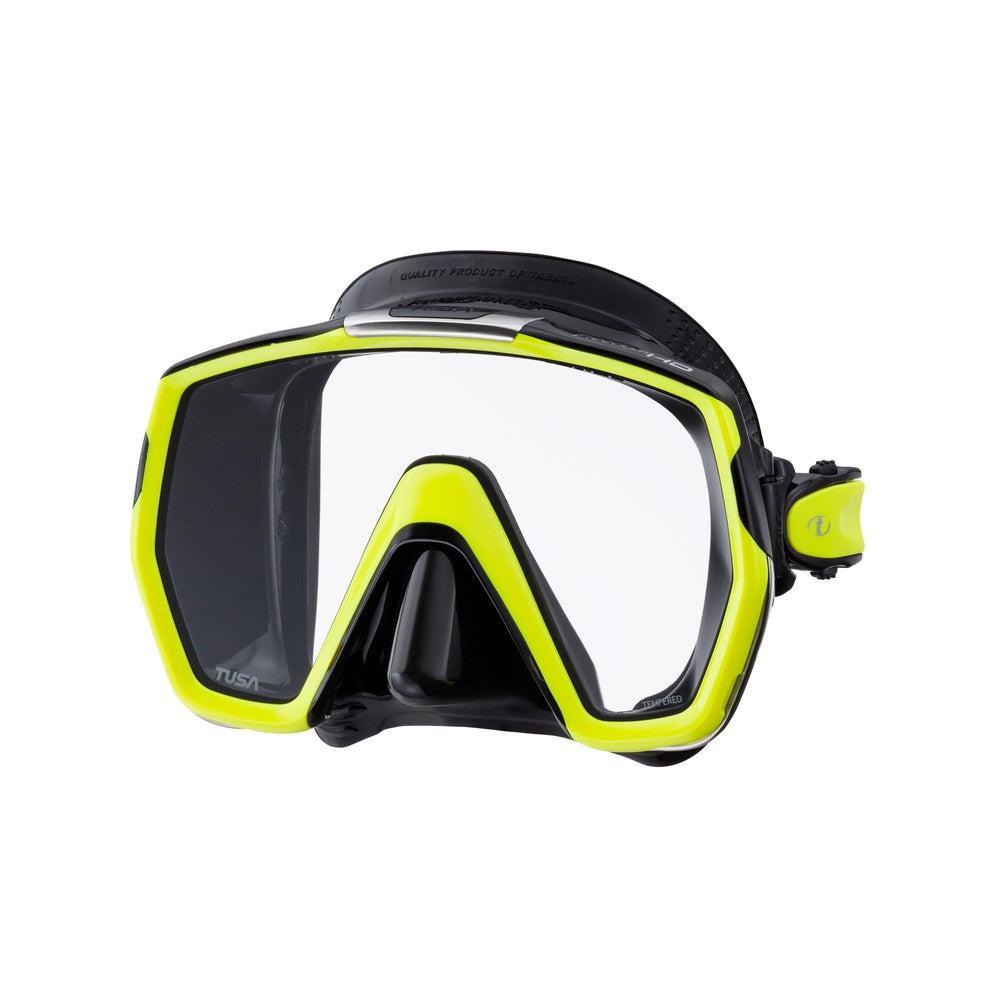 Tusa Freedom HD Single Lens Scuba Diving Mask-Black/Yellow
