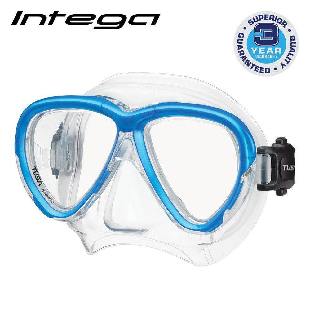 Tusa Intega Dual Lens Scuba Diving Mask-Fishtail Blue
