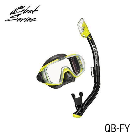 Tusa Tri-Ex Dive Mask and Snorkel Combo (UM-31/USP-250)-Flash Yellow/Black