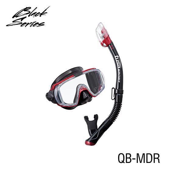 Tusa Tri-Ex Dive Mask and Snorkel Combo (UM-31/USP-250)-Metallic Red/Black