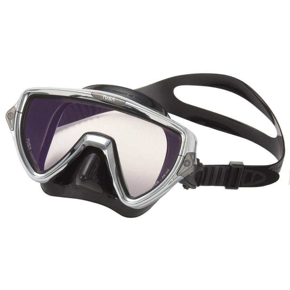 Tusa Visio Pro Single Lens Scuba Diving Mask-Chrome