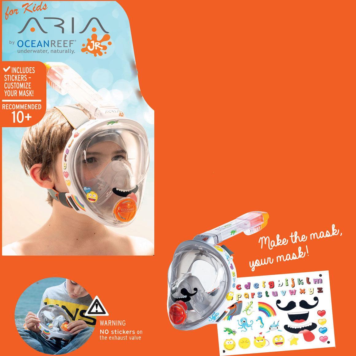 Used Ocean Reef Aria Jr – Full Face Snorkeling Mask White One Size-