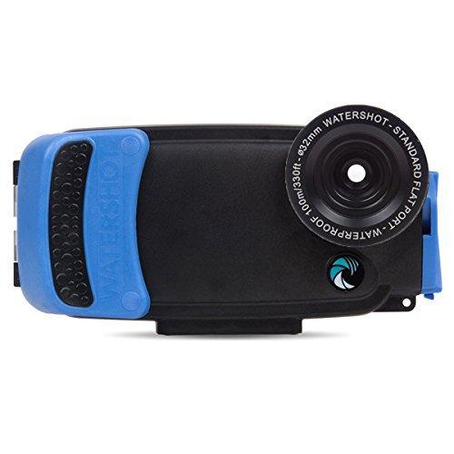 Used Watershot PRO Underwater Smart Phone Camera Housing for iPhone 6/6s (flat lens only)-Black/Snorkel Blue-Acceptable-