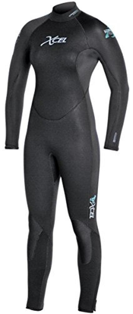 Used XCEL 7/6mm Womens HydroFlex SCUBA Wetsuit-Black-8-Very Good