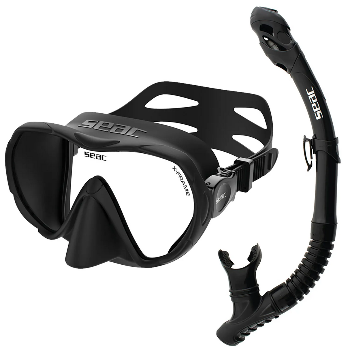Seac X-Frame Frameless Diving Mask with Reverse Dry Snorkel Set