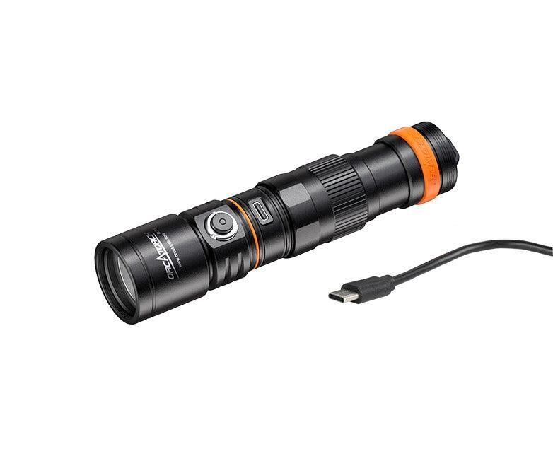 OrcaTorch DC710 3000 Lumen Dive Light with USB-C Direct Charging