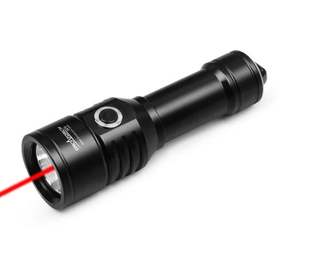 OrcaTorch D570-RL 1500 Lumen Dive Light with Red Laser, 2 Batteries