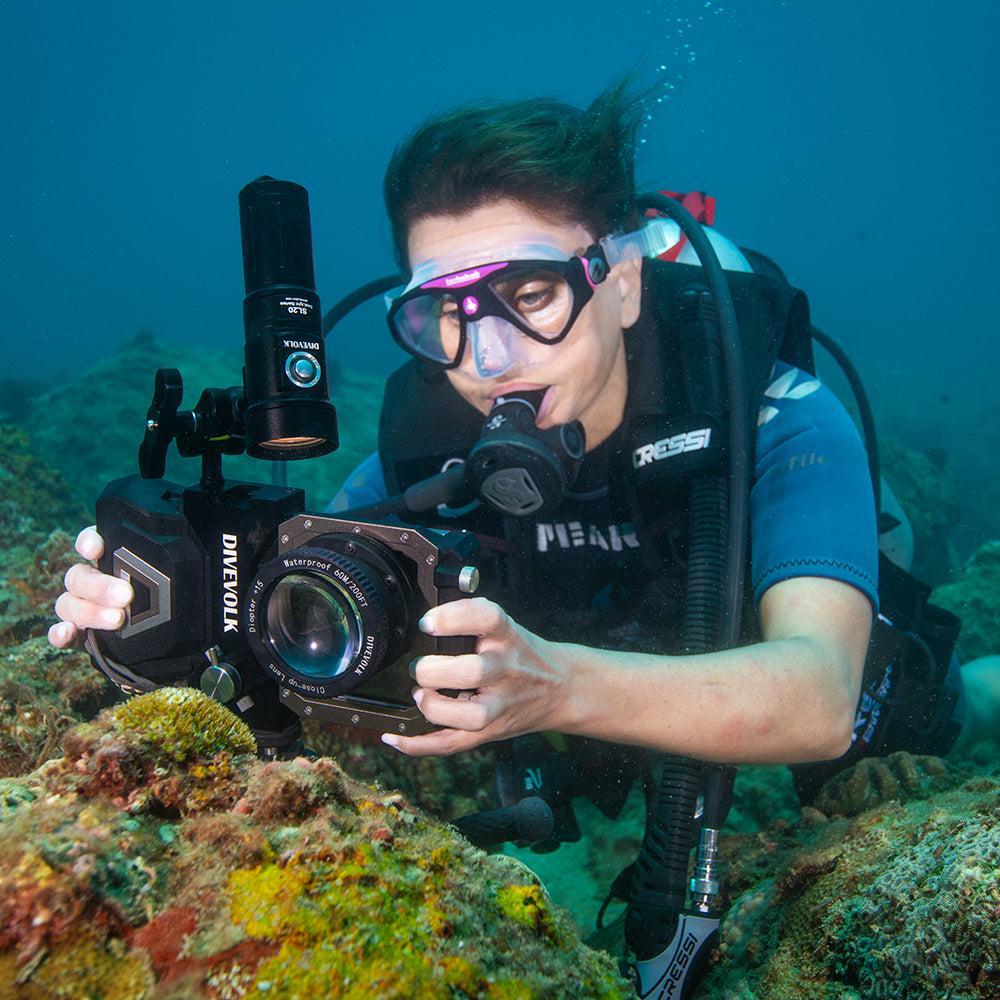 DiveVolk Dive Light 2000 Lumen SL20 – High-Power Underwater Video Lighting for Scuba and Photography