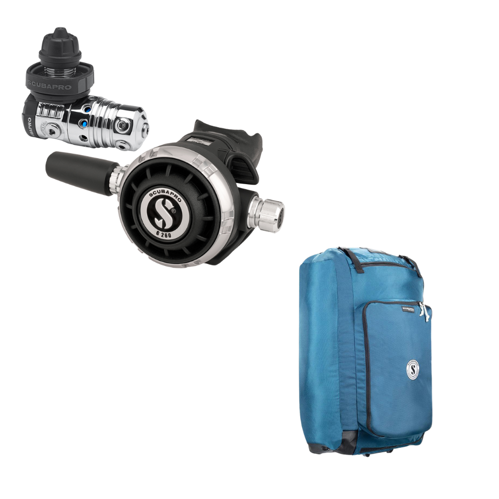 ScubaPro MK25 EVO DIN 300/S600 Dive Regulator System + ScubaPro Sport Bag 125 Roller