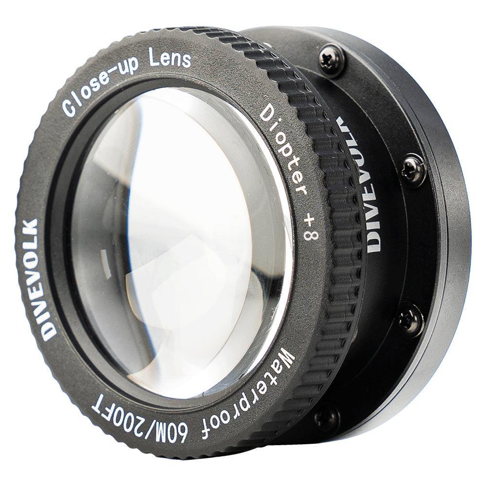 DiveVolk Underwater +8 Macro Close-up Lens for Seatouch 4 Max Housing – 67mm Optical Wet Lens