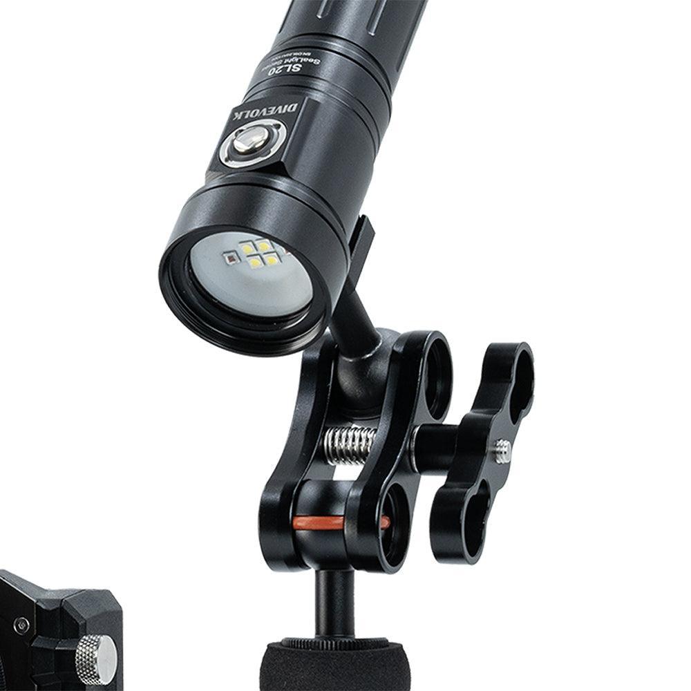 DiveVolk Universal Aluminum Ball Joint Clamp for Underwater Camera and Lighting Systems