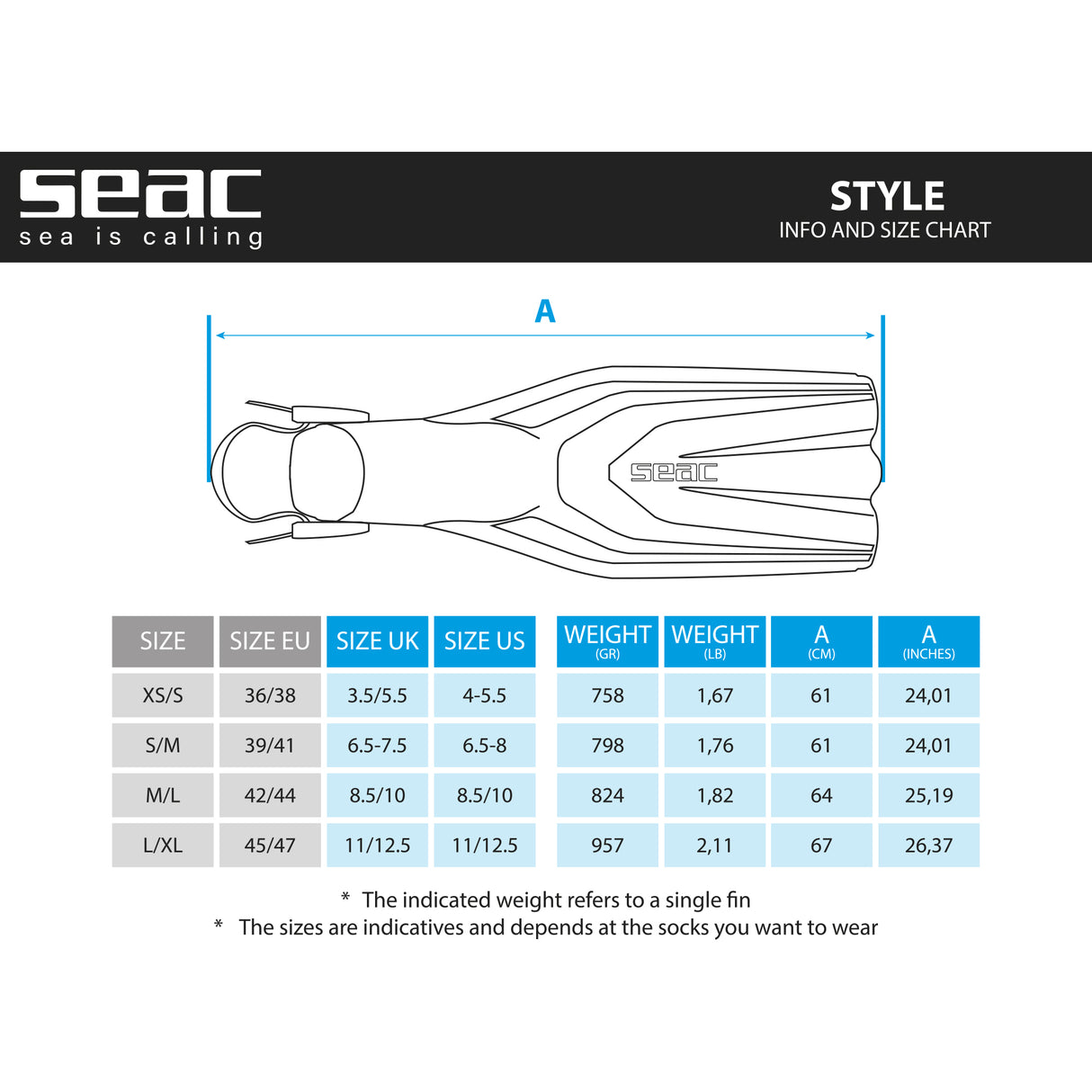SEAC OPEN HEEL FIN STYLE