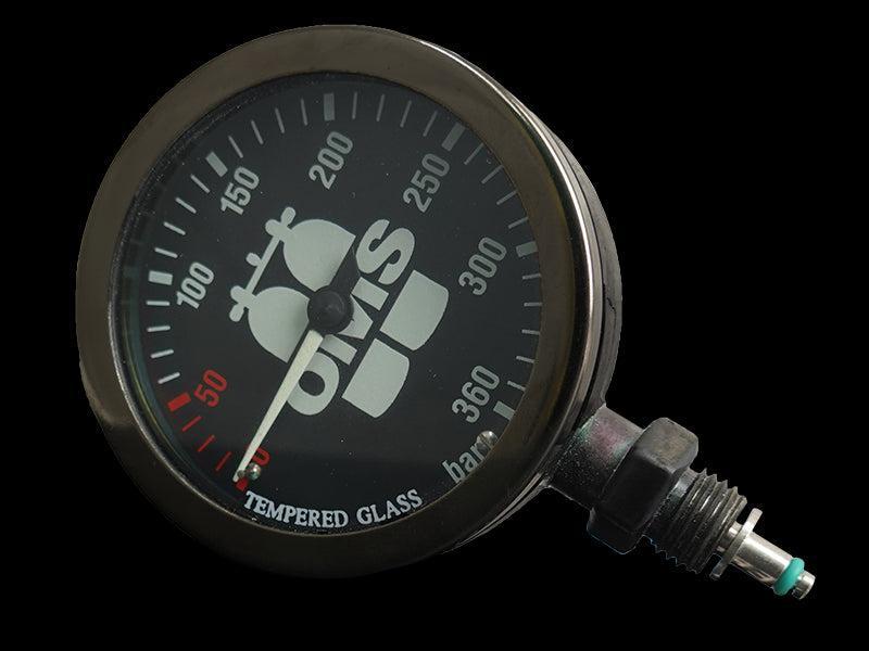 OMS Dive Gear SPG 2.5 in (63 mm), mineral glass, "OMS" 0-360 Bar * Color Black