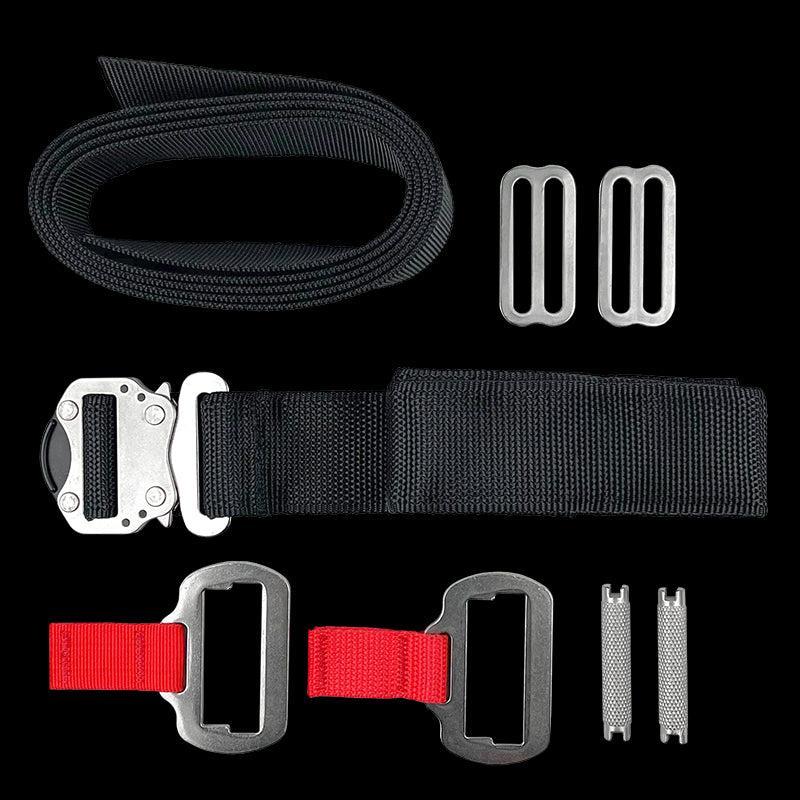 OMS Dive Gear PS Complete Waist Strap Assembly w/ Stainless Steel Buckles & Webbing Color Black