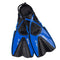 Blue and black diving fins with Mares branding on a white background