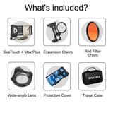 DiveVolk SeaTouch 4 Max Plus Ocean Kit for Underwater Photography – Red Filter & Wide-Angle Lens Bundle with Included Adapter