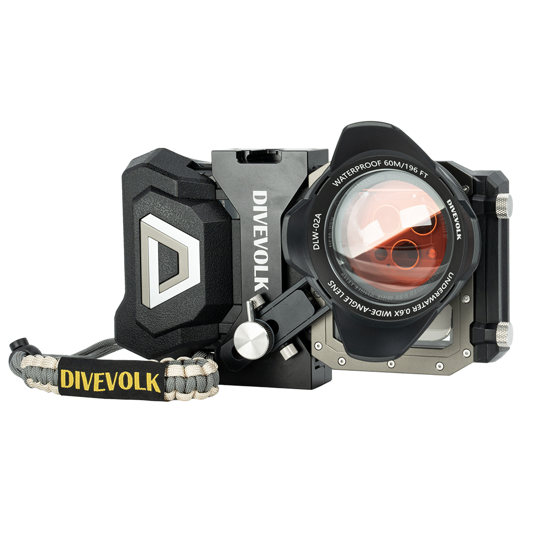 DiveVolk SeaTouch 4 Max Plus Ocean Kit for Underwater Photography – Red Filter & Wide-Angle Lens Bundle with Included Adapter