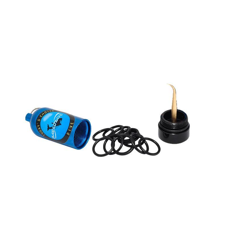 DiveCatalog Mini Tank with Brass Pick & O-Ring - Blue