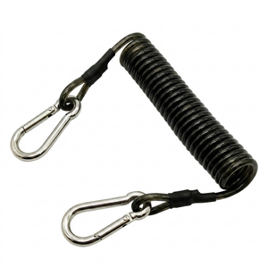DiveCatalog.com Metal Coil Lanyard with Snap Clips