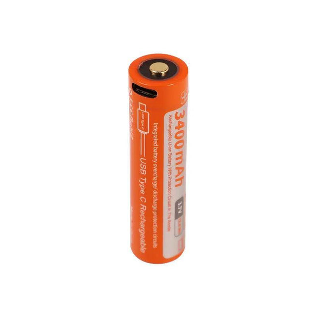 OrcaTorch 18650 3400 mAh USB-C rechargeable battery