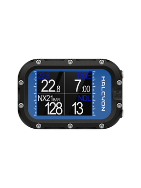 Halcyon Symbios Blue Handset dive computer front view