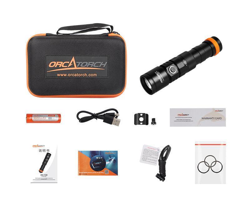 OrcaTorch DC710 3000 Lumen Dive Light with USB-C Direct Charging
