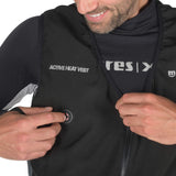 Mares XR Active Pro Heating Vest worn, pressing the external heat button