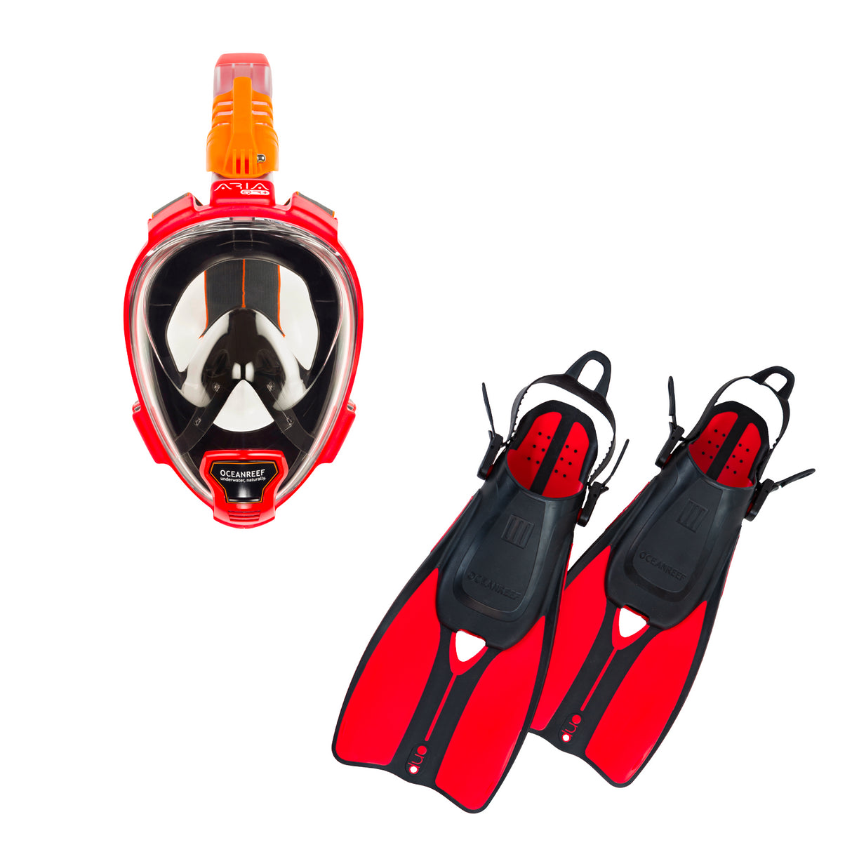 Ocean Reef Aria QR+ Dive Mask & DUO II Fins Combo