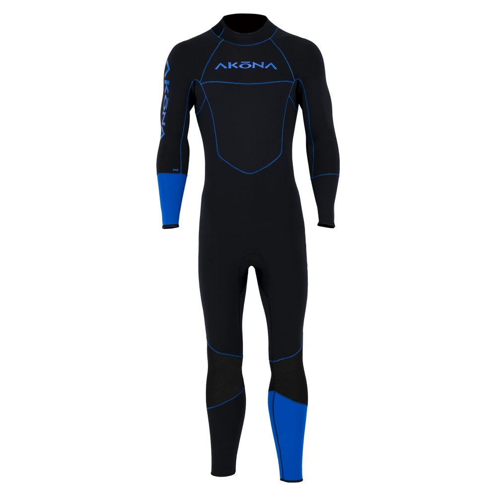 Akona 3mm Men's Quantum Stretch Full Suit Wetsuit Blue