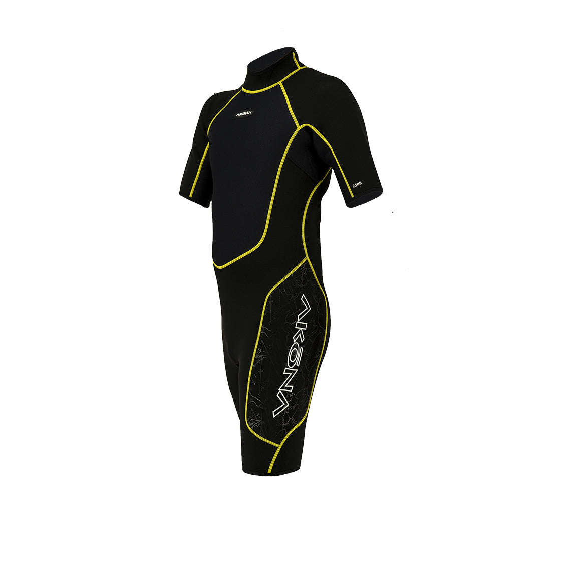 Akona 2.5mm Men's Shorty Back Zip Yellow Black Wetsuit