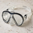 Open Box Atomic Aquatics SubFrame Mask, Medium Fit — Clear/Black, open box, lightly used on off-white work table