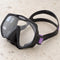 Open Box Atomic Aquatics Frameless Mask — Black/Purple, open box, lightly used on off-white work table