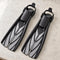 Open Box Atomic Aquatics Open Heel Fin — Silver, open box, lightly used on off-white work table