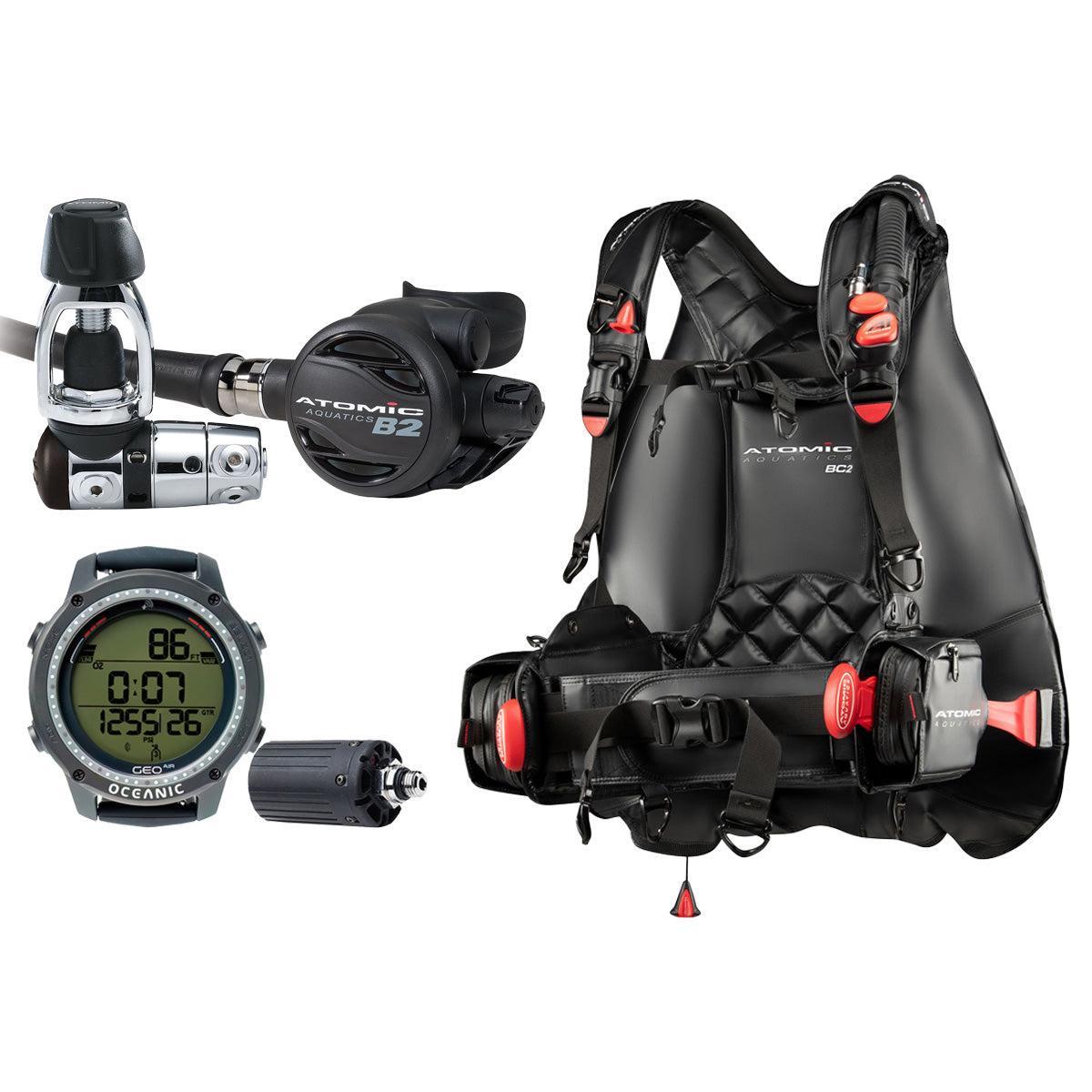 Atomic B2 Regulator + Atomic BC2 BCD + Oceanic GEO Air Scuba Package