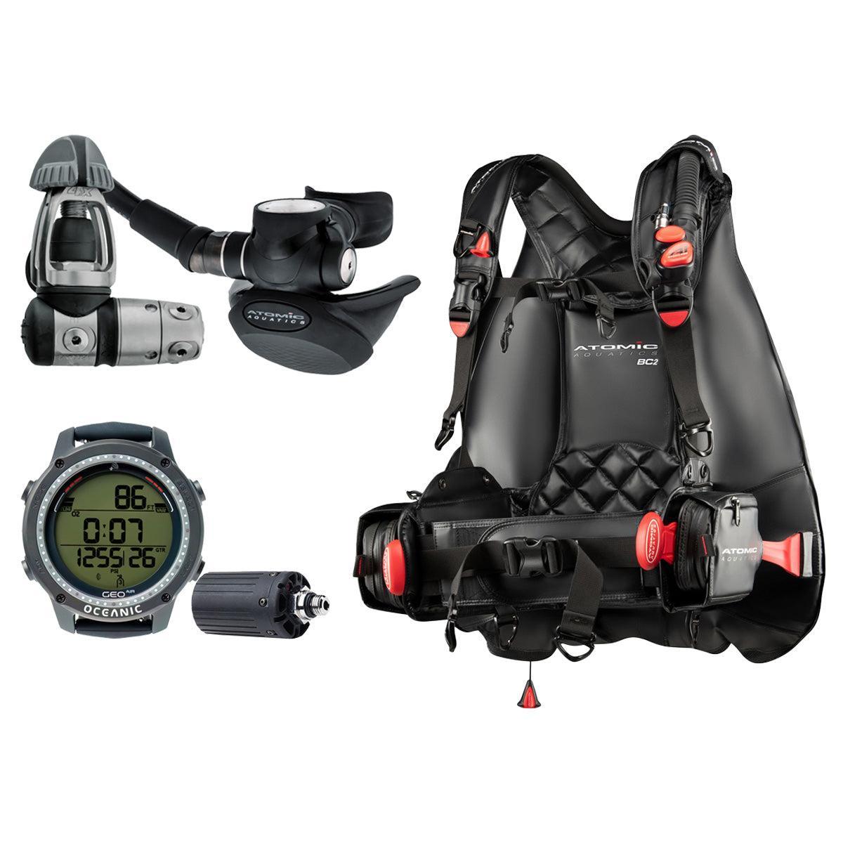 Atomic TFX Regulator + Atomic BC2 BCD + Oceanic GEO Air Scuba Package