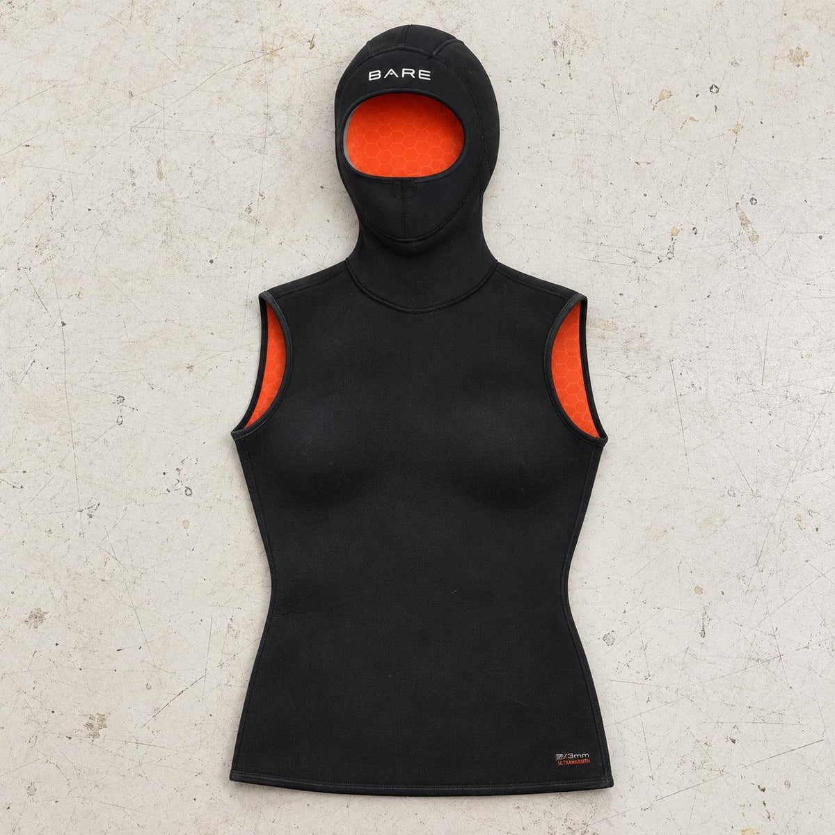 Open Box Bare 7/3mm Ultrawarmth Hooded Vest Womens — Black — open-box product photo