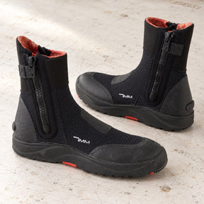 Open Box Bare 7mm Ultrawarmth Boot — Black, open box, lightly used on off-white work table