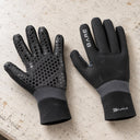 Open Box Bare 3mm Ultrawarmth Dive Gloves — Black, open box, lightly used on off-white work table