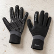 Open Box Bare 5mm Ultrawarmth Dive Gloves — Black, open box, lightly used on off-white work table