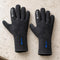 Open Box Bare 5mm S-Flex Dive Gloves — Black, open box, lightly used on off-white work table