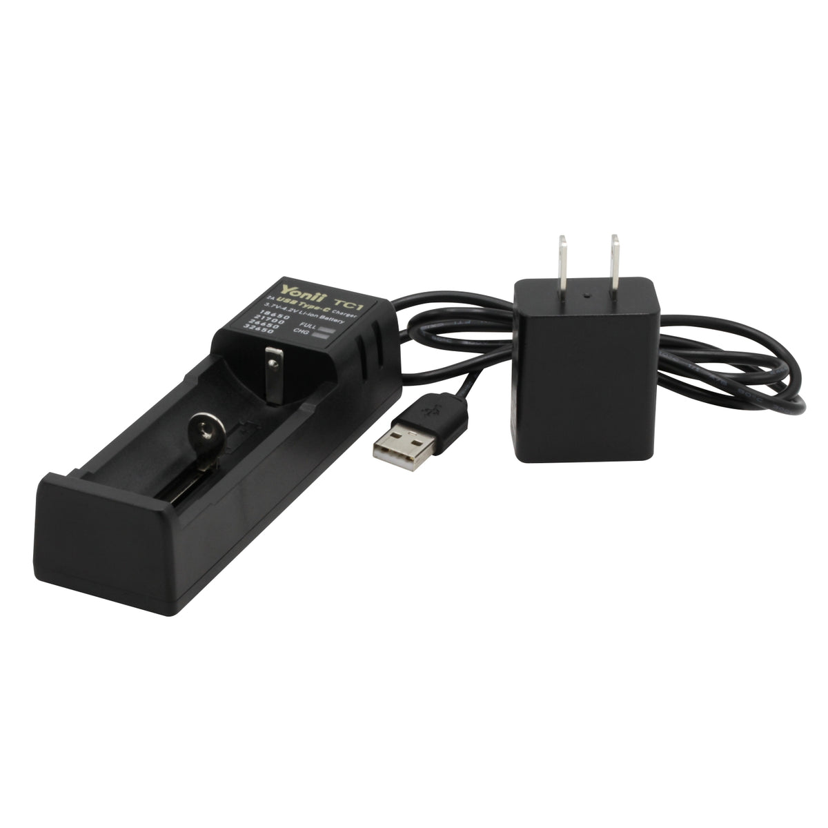Bigblue BATCHRUSB battery charger included with the STRB-RGB