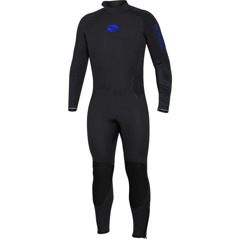 Bare 3 MM Velocity Ultra Full-Stretch Mens Scuba Diving Wetsuit-Blue