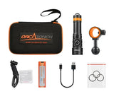 OrcaTorch D710V MK2 with ZJ18 bracket and package contents