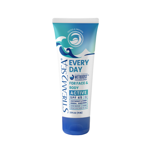 Stream2Sea Every Day Active Mineral Sunscreen SPF 45, 2.5 oz tube
